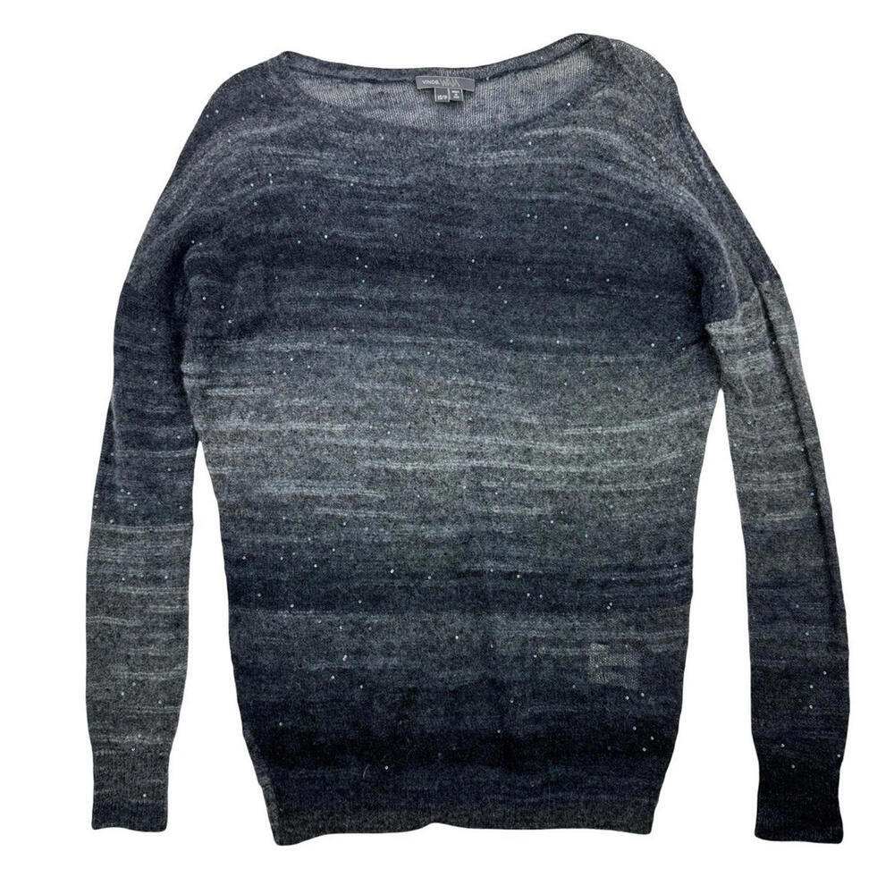 Vince Ombre Virgin Wool Blend Pullover Sweater Grey Size XS